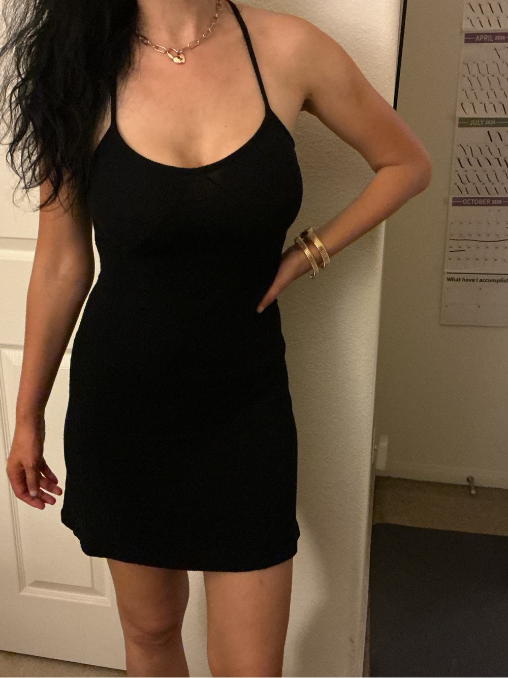 United Colors Of Benetton Black Spaghetti-Strap Mini Dress